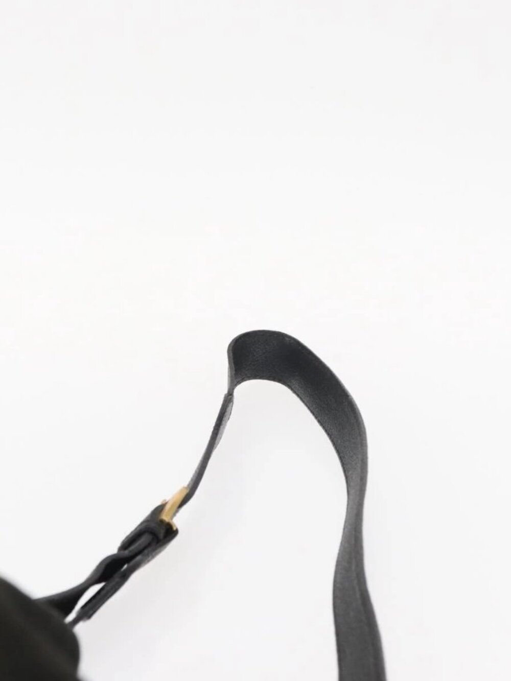 GUCCI Shoulder Bag Suede Leather Black Gold Auth BA8456 - Picture 9 of 16